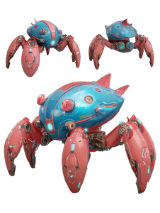 Tech Mech Crab Vinyl Car Decal Sticker – Waterproof & UV-Resistant 4.1066666666666665"