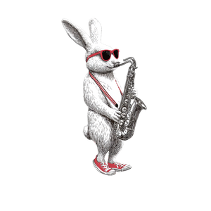 Saxophone Rabbit V2 Vinyl Car Decal Sticker – Waterproof & UV-Resistant 6.826666666666667"