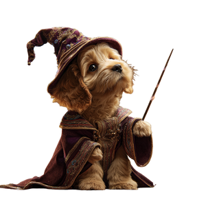Magical Puppy Sorcerer Vinyl Car Decal Sticker – Waterproof & UV-Resistant 3.4133333333333336"