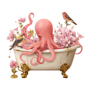 Boho Pink Octopus Vinyl Car Decal Sticker – Waterproof & UV-Resistant 6.826666666666667"