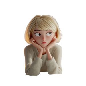 Blonde Girl Thinking Vinyl Car Decal Sticker – Waterproof & UV-Resistant 3.4133333333333336" Blonde Girl Thinking Vinyl Car Decal Sticker – Waterproof & UV-Resistant 3.4133333333333336"