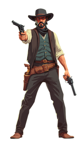 Cowboy Bandit Duel V4 Vinyl Car Decal Sticker – Waterproof & UV-Resistant 4.8533333333333335"