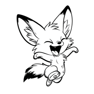 Bouncy Fennec Fox Vinyl Car Decal Sticker – Waterproof & UV-Resistant 3.4133333333333336"