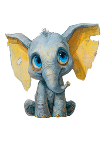 Whimsical Elephant Painting V2 Vinyl Car Decal Sticker – Waterproof & UV-Resistant 4.32"