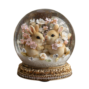 Snow Globe Bunnies Vinyl Car Decal Sticker – Waterproof & UV-Resistant 6.826666666666667"