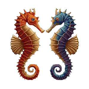 8Bit Seahorses Vinyl Car Decal Sticker – Waterproof & UV-Resistant 3.4133333333333336"
