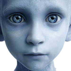 Grey-Blue Child Portrait Vinyl Car Decal Sticker – Waterproof & UV-Resistant 6.826666666666667"
