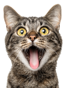 Derpy Tabby Cat Vinyl Car Decal Sticker – Waterproof & UV-Resistant 8.213333333333333"