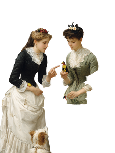 Victorian Women With Parrot Vinyl Car Decal Sticker – Waterproof & UV-Resistant 4.1066666666666665"