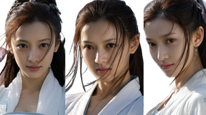 Wuxia Beauty Triptych Vinyl Car Decal Sticker – Waterproof & UV-Resistant 5.4