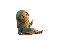 Playful Muslim Girl Vinyl Car Decal Sticker – Waterproof & UV-Resistant 2.72"