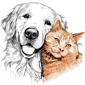 Golden Retriever And Cat V5 Vinyl Car Decal Sticker – Waterproof & UV-Resistant 3.4133333333333336"
