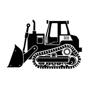 Bulldozer Silhouette Vinyl Car Decal Sticker – Waterproof & UV-Resistant 6.826666666666667"