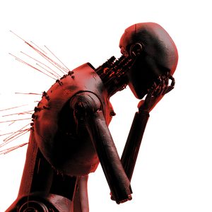 Suffering Robot Vinyl Car Decal Sticker – Waterproof & UV-Resistant 6.826666666666667"