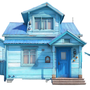 Pixar Blue House Vinyl Car Decal Sticker – Waterproof & UV-Resistant 6.826666666666667"