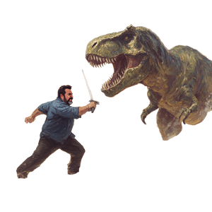 Billy Vs T-Rex Vinyl Car Decal Sticker – Waterproof & UV-Resistant 6.826666666666667"