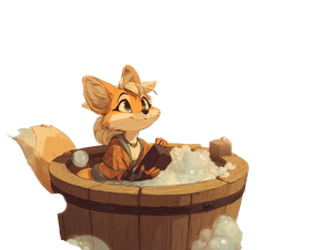 Fox Girl Bathing Vinyl Car Decal Sticker – Waterproof & UV-Resistant 3.0933333333333333"