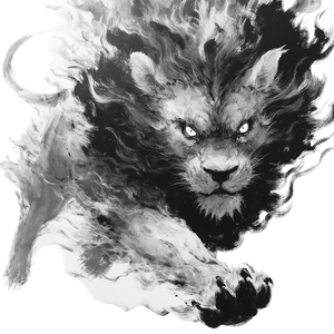 Fiery Lion Fantasy Vinyl Car Decal Sticker – Waterproof & UV-Resistant 3.4133333333333336"
