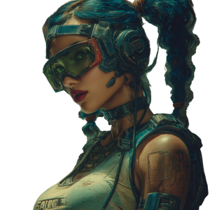Cyberpunk Sci-Fi Girl Vinyl Car Decal Sticker – Waterproof & UV-Resistant 3.4133333333333336"