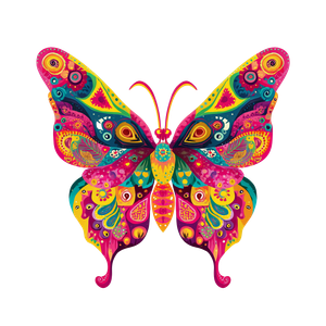 Neon Psychedelic Butterfly Vinyl Car Decal Sticker – Waterproof & UV-Resistant 3.4133333333333336"