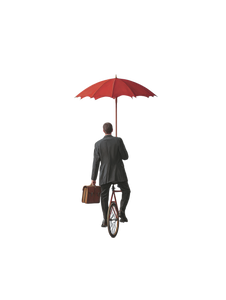 Unicycling Businessman Vinyl Car Decal Sticker – Waterproof & UV-Resistant 4.1066666666666665"