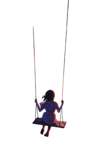Girl On Swing V17 Vinyl Car Decal Sticker – Waterproof & UV-Resistant 4.4