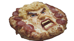 Angry Pizza Face Vinyl Car Decal Sticker – Waterproof & UV-Resistant 2.72"