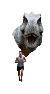 Dino Chase Runner Vinyl Car Decal Sticker – Waterproof & UV-Resistant 4.96"