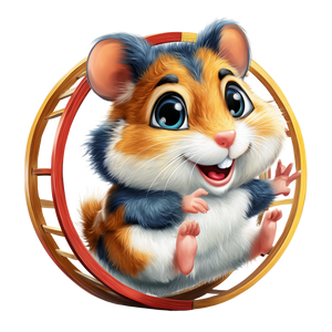 Cartoon Hamster Running Vinyl Car Decal Sticker – Waterproof & UV-Resistant 3.4133333333333336"