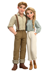 Pixar-Style Couple V2 Vinyl Car Decal Sticker – Waterproof & UV-Resistant 8.96"