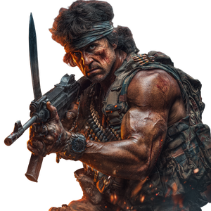 Rambo-Inspired Hero Vinyl Car Decal Sticker – Waterproof & UV-Resistant 3.4133333333333336"