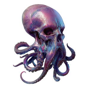 Iridescent Skull Octopus Vinyl Car Decal Sticker – Waterproof & UV-Resistant 3.4133333333333336"