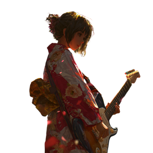 Rocking Kimono Girl Vinyl Car Decal Sticker – Waterproof & UV-Resistant 3.4133333333333336"