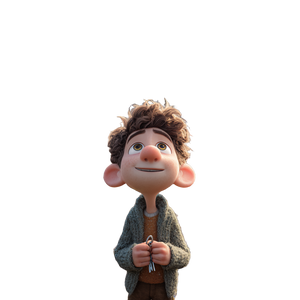 Pixar Character With Keys Vinyl Car Decal Sticker – Waterproof & UV-Resistant 3.4133333333333336"