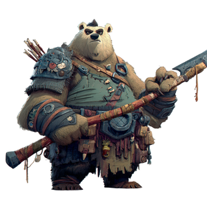Bear Barbarian Warrior Vinyl Car Decal Sticker – Waterproof & UV-Resistant 3.4133333333333336"