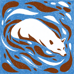 White Wolf Swimming Vinyl Car Decal Sticker – Waterproof & UV-Resistant 6.826666666666667"