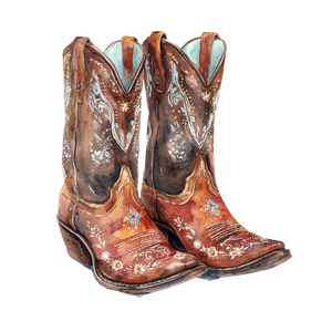 Boho Cowboy Boots Vinyl Car Decal Sticker – Waterproof & UV-Resistant 3.4133333333333336"