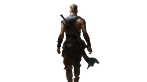 Blond Viking Walking Vinyl Car Decal Sticker – Waterproof & UV-Resistant 2.72"