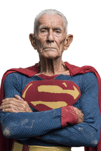 Aged Superman Portrait Vinyl Car Decal Sticker – Waterproof & UV-Resistant 8.96"