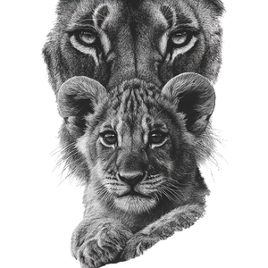 Lioness Cub Tattoo Vinyl Car Decal Sticker – Waterproof & UV-Resistant 3.4133333333333336"