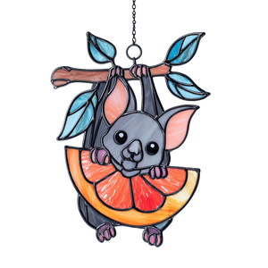 Cartoon Bat Suncatcher Vinyl Car Decal Sticker – Waterproof & UV-Resistant 3.4133333333333336"