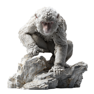 Japanese Macaque Sculpture Vinyl Car Decal Sticker – Waterproof & UV-Resistant 3.4133333333333336"