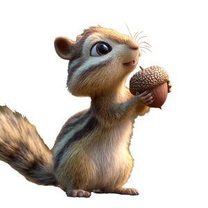 Squirrel Gathering Acorns Vinyl Car Decal Sticker – Waterproof & UV-Resistant 3.4133333333333336"