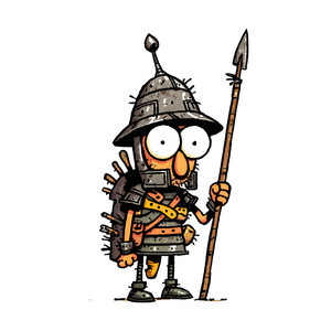 Quirky Cartoon Guard Vinyl Car Decal Sticker – Waterproof & UV-Resistant 3.4133333333333336"