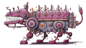 Mechanical Fantasy Creature V3 Vinyl Car Decal Sticker – Waterproof & UV-Resistant 2.72"