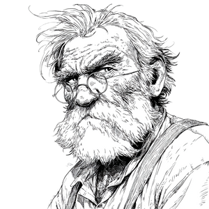 Gruff Old Farmer Vinyl Car Decal Sticker – Waterproof & UV-Resistant 3.4133333333333336"