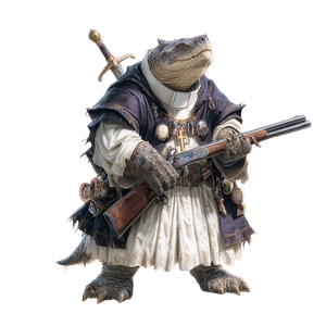 Priest Tortle Warrior Vinyl Car Decal Sticker – Waterproof & UV-Resistant 3.4133333333333336"