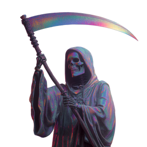 Rainbow Reaper Vinyl Car Decal Sticker – Waterproof & UV-Resistant 3.4133333333333336"