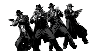 Noir Gangsters Shooting Vinyl Car Decal Sticker – Waterproof & UV-Resistant 5.4