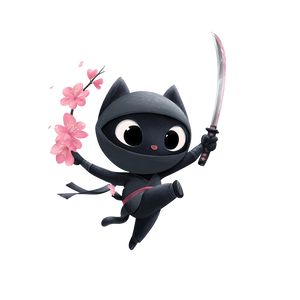 Ninja Cat Slash Vinyl Car Decal Sticker – Waterproof & UV-Resistant 6.826666666666667"